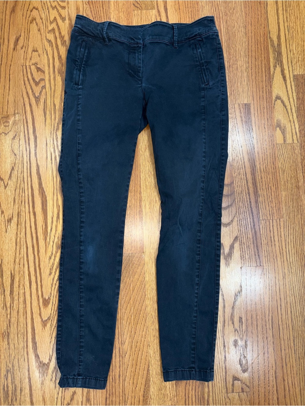 LOFT Black Stretch Slim Jogger Moto Pants (2)